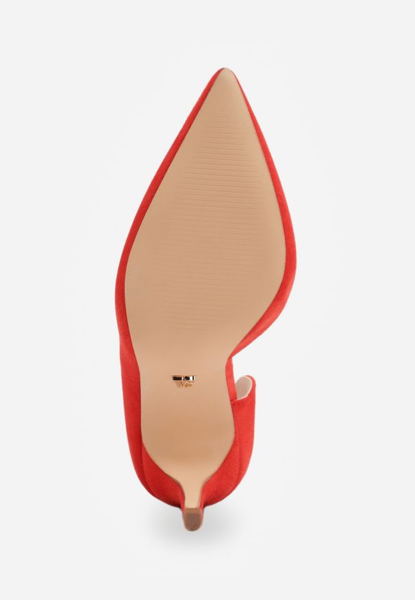 Renee - Czerwone Szpilki Vices z Wkładką ze Skóry Naturalnej Ozdobione Wycięciem Oliritia. Okazja: na co dzień. Kolor: czerwony. Materiał: skóra. Wzór: aplikacja. Obcas: na szpilce. Styl: casual