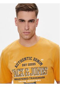 Jack & Jones - Jack&Jones T-Shirt Logo 12254862 Żółty Standard Fit. Kolor: żółty. Materiał: bawełna