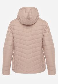 Renee - Beżowa Kurtka Przejściowa z Pikowaniem i Odpinanym Kapturem Edielitia. Okazja: na co dzień. Typ kołnierza: kaptur. Kolor: beżowy. Materiał: jeans, nylon. Styl: casual #5