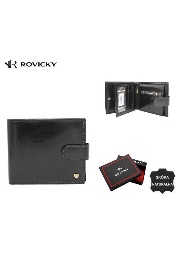 ROVICKY - Portfel męski skórzany 22323L-VT-RVT. Materiał: skóra
