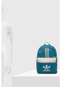 adidas Originals plecak kolor turkusowy duży wzorzysty. Kolor: turkusowy. Materiał: materiał #2