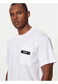 Versace Jeans Couture T-Shirt 76GAHE05 Biały Regular Fit. Kolor: biały. Materiał: bawełna #3