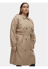 Vero Moda Curve Trencz Doreen 10307261 Beżowy Regular Fit. Kolor: beżowy. Materiał: syntetyk #3