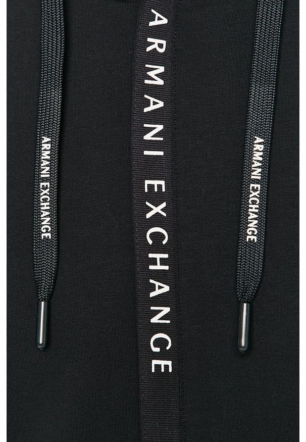 Armani Exchange - Bluza. Okazja: na co dzień. Typ kołnierza: kaptur. Kolor: niebieski. Styl: casual