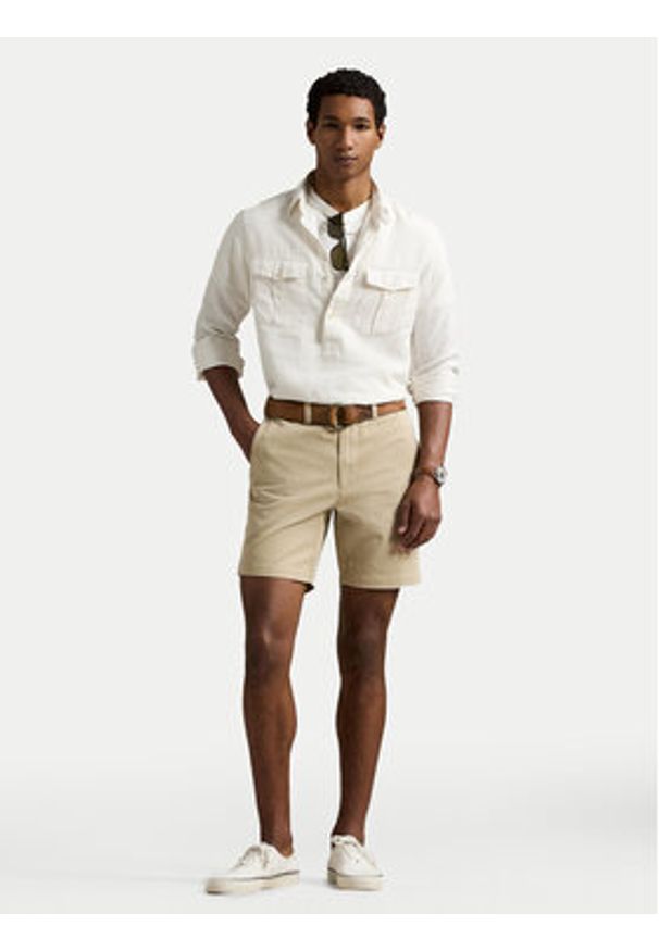 Polo Ralph Lauren Szorty materiałowe 710974909002 Beżowy Regular Fit. Kolor: beżowy. Materiał: bawełna