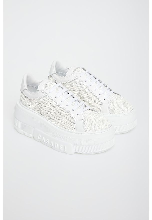 Casadei - Sneakersy damskie skórzane CASADEI. Materiał: skóra