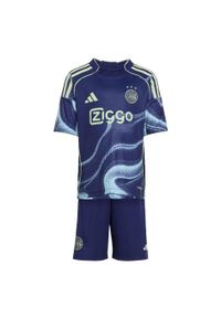 Adidas - Zestaw Ajax Amsterdam 25/26 Away Kids. Kolor: niebieski. Sport: piłka nożna