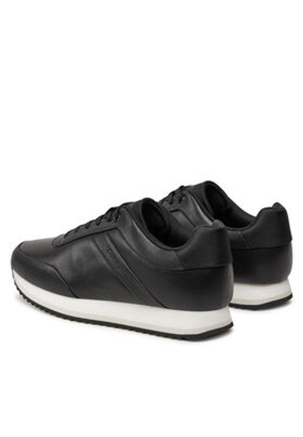 Calvin Klein Sneakersy Runner HW0HW02216 Czarny. Kolor: czarny. Materiał: skóra