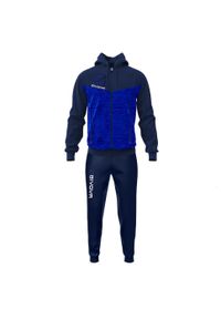 Givova Dres Visa Melange z Polarfleece z Kapturem L. Kolor: niebieski, czarny, wielokolorowy. Materiał: dresówka. Sport: piłka nożna