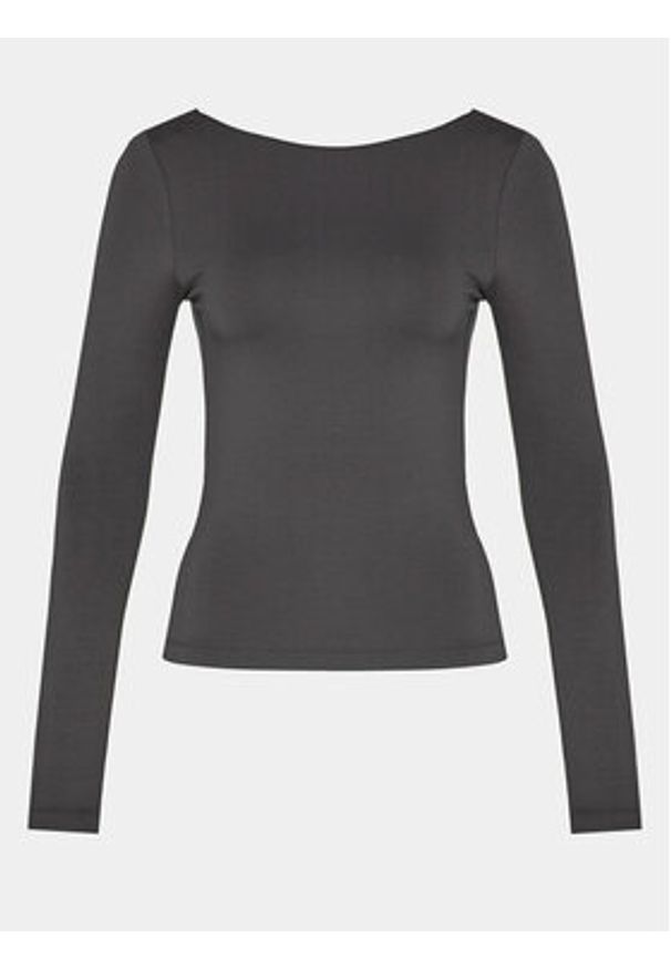 Gina Tricot Bluzka 21146 Szary Slim Fit. Kolor: szary. Materiał: wiskoza