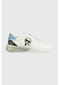 Karl Lagerfeld sneakersy skórzane KAPRI RUN kolor biały. Nosek buta: okrągły. Zapięcie: sznurówki. Kolor: biały. Materiał: skóra. Sport: bieganie