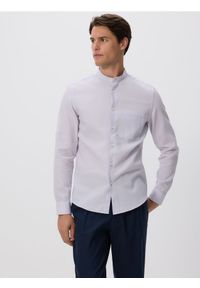 Reserved - Koszula slim fit ze stójką - lawendowy. Typ kołnierza: kołnierzyk stójkowy. Kolor: fioletowy. Materiał: tkanina, bawełna