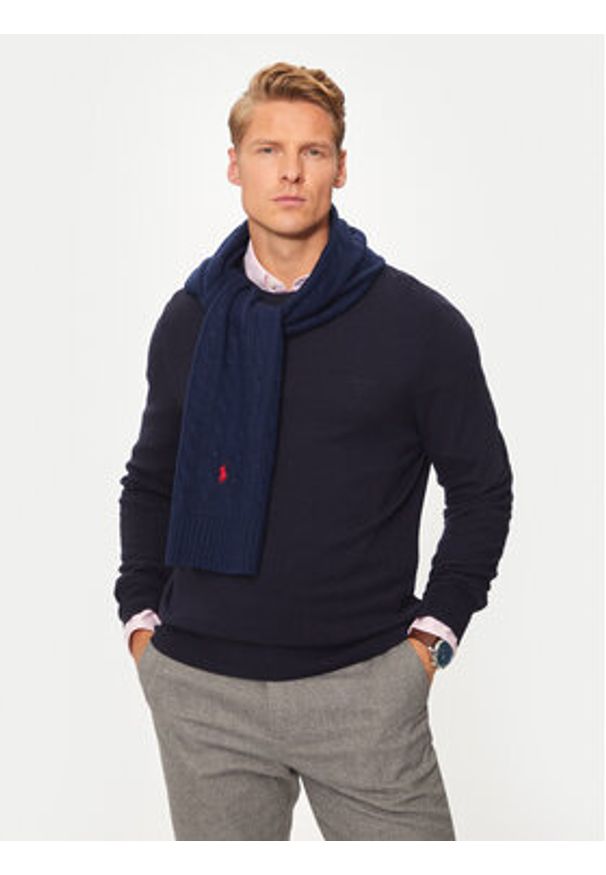 Polo Ralph Lauren Szalik 449959345002 Granatowy. Kolor: niebieski. Materiał: wełna