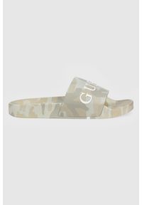 Guess - GUESS Beżowe klapki męskie w moro, Rozmiar 42. Kolor: beżowy. Wzór: moro #1