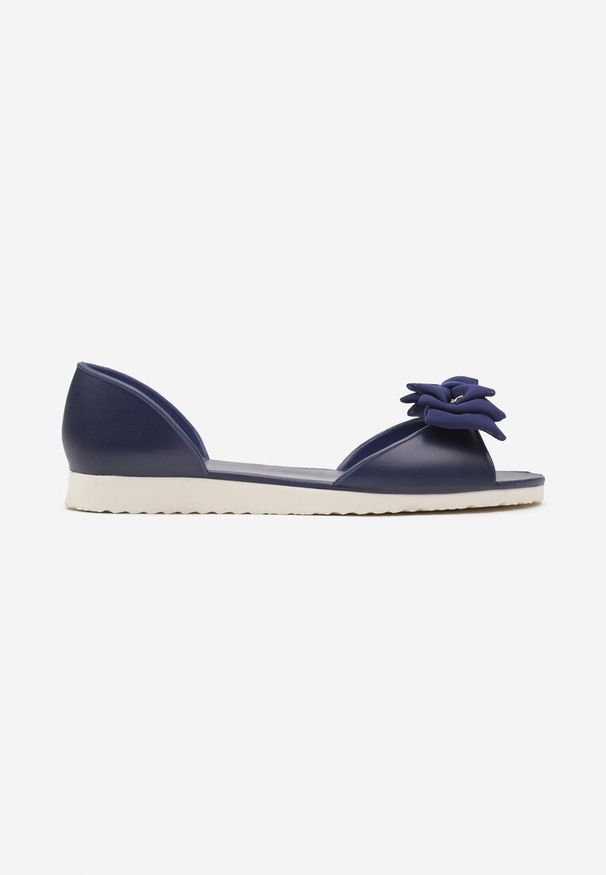 Born2be - Granatowe Balerinki Typu Meliski z Ozdobną Kokardką Nadexia. Okazja: na co dzień, do pracy. Kolor: niebieski. Styl: casual