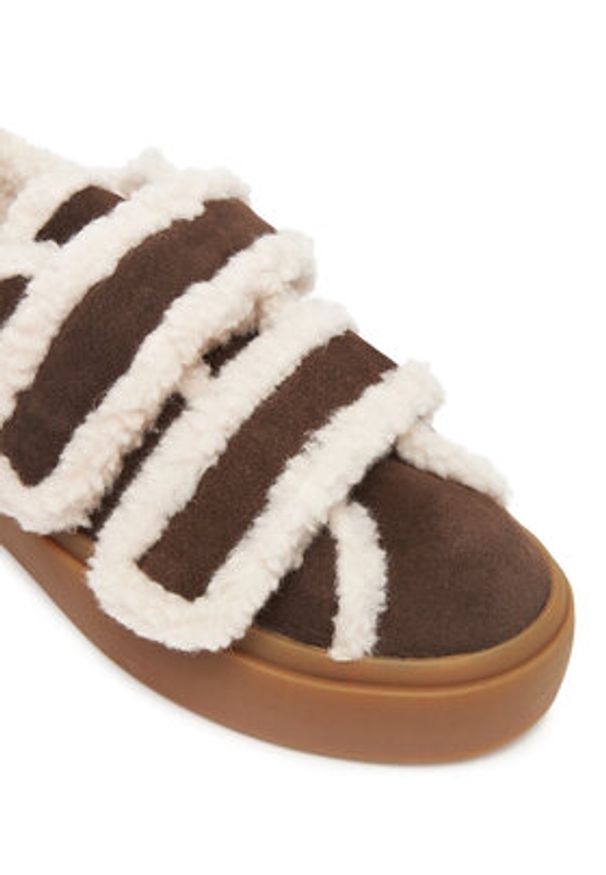 Inuikii Sneakersy Shearling Low Velcro 1001.001.0231 Brązowy. Kolor: brązowy. Materiał: skóra, zamsz