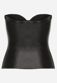 Born2be - Czarny Top z Wiskozą o Kroju Bandeau Izureta. Okazja: na co dzień, na imprezę. Kolor: czarny. Materiał: wiskoza. Długość: długie. Wzór: kwiaty. Sezon: lato. Styl: casual #4