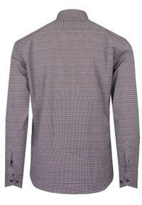 Koszula Wizytowa z Prostym Krojem - Victorio - Brąz, Drobny Wzór. Okazja: na co dzień. Kolor: brązowy, beżowy, wielokolorowy. Materiał: elastan, bawełna. Długość rękawa: długi rękaw. Długość: długie. Styl: wizytowy #2