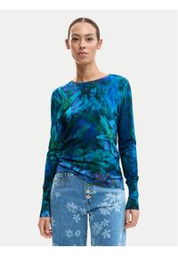 Desigual Sweter Suecia 26SWJF36 Niebieski Regular Fit. Kolor: niebieski. Materiał: wiskoza #1