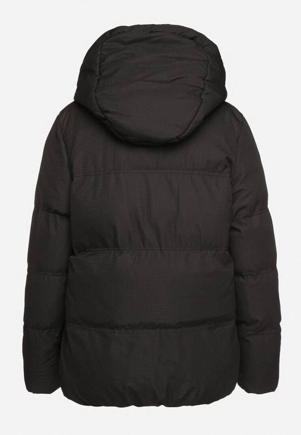 Born2be - Czarna Kurtka Pikowana z Kapturem Vertigara. Okazja: na co dzień. Typ kołnierza: kaptur. Kolor: czarny. Materiał: dzianina, jeans. Styl: casual, elegancki