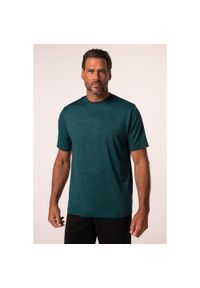 JAY-PI - Męski T-shirt QuickDry Odzież fitness krótki rękaw. Kolekcja: plus size. Kolor: zielony. Materiał: elastan, poliester, materiał. Długość rękawa: krótki rękaw. Długość: krótkie. Sport: fitness
