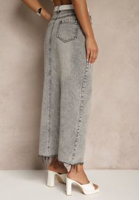 Renee - Ciemnoszara Spódnica Jeansowa o Ołówkowym Kroju Zdobiona Rozcięciem Lisovira. Kolor: szary. Materiał: jeans. Wzór: aplikacja #5