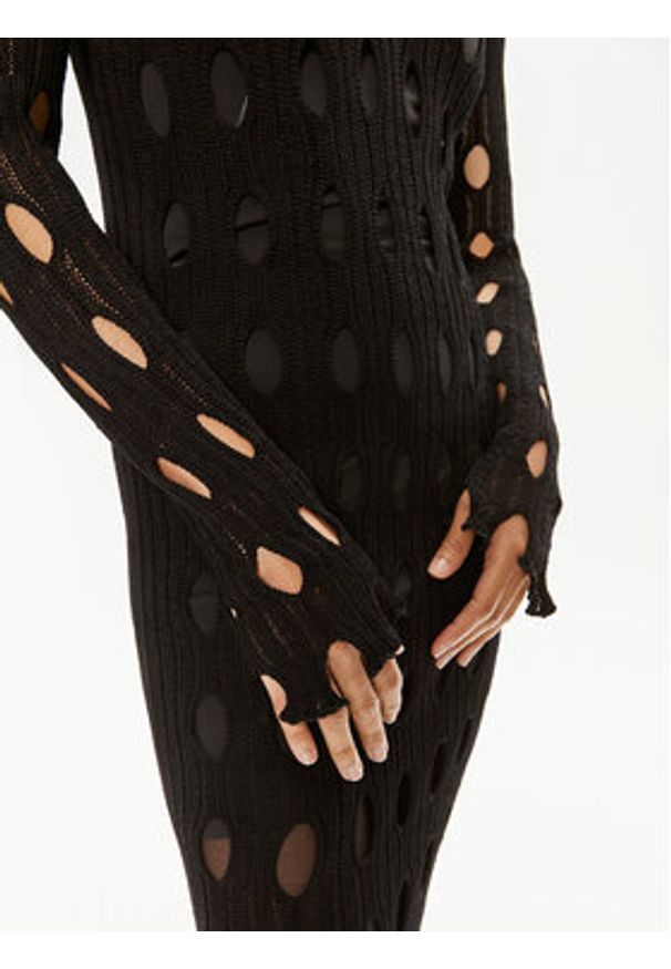Pinko Sukienka dzianinowa Ring 103470 A1UN Czarny Slim Fit. Kolor: czarny. Materiał: syntetyk