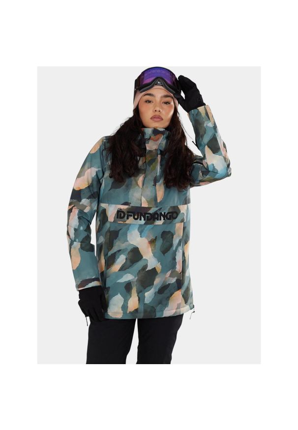 FUNDANGO - Anorak Damski Fundango Birch ECO Logo. Kolor: czarny, zielony, różowy, wielokolorowy. Sport: turystyka piesza, narciarstwo