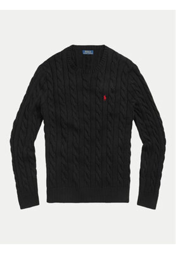 Polo Ralph Lauren Sweter Roving 710775885012 Czarny Regular Fit. Typ kołnierza: polo. Kolor: czarny. Materiał: bawełna