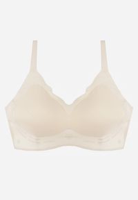 Renee - Jasnobeżowy Bezszwowy Biustonosz z Usztywnieniem Bez Fiszbin Zeritha. Kolor: beżowy. Materiał: tkanina #1