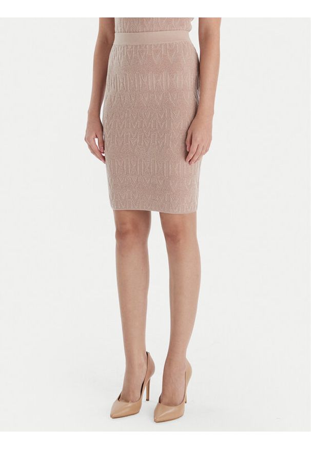 Marciano Guess Spódnica ołówkowa 5BGD00 5661Z Beżowy Slim Fit. Kolor: beżowy. Materiał: syntetyk