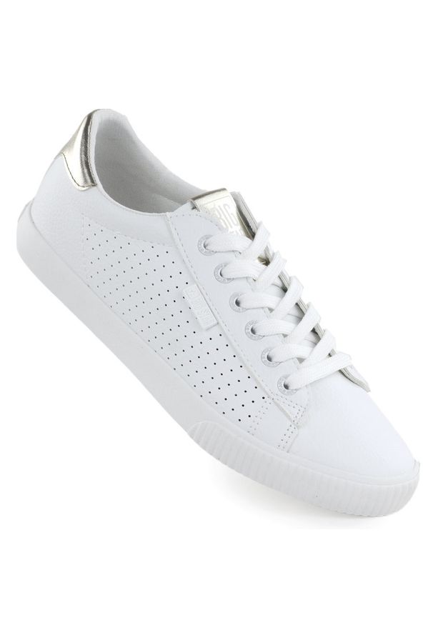 Big-Star - Trampki niskie damskie ażurowe ekoskóra białe Big Star TT274020. Kolor: biały. Materiał: skóra ekologiczna. Wzór: ażurowy. Sezon: lato. Styl: sportowy