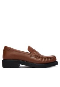 TOMMY HILFIGER - Tommy Hilfiger Mokasyny Th Square Toe Leather Loafer FW0FW08977 Brązowy. Kolor: brązowy. Materiał: skóra #1