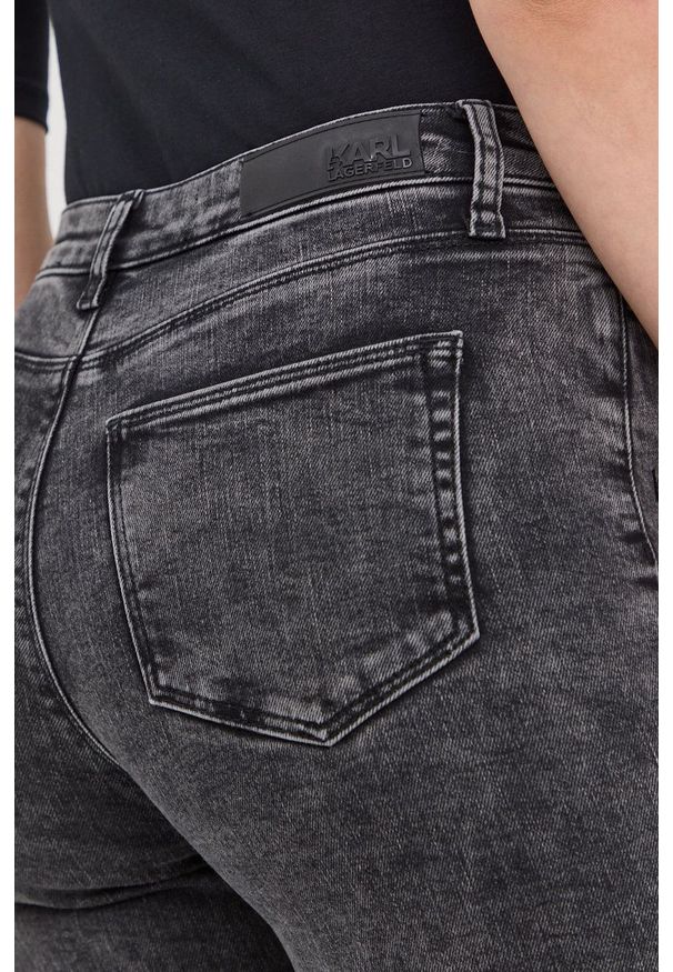 Karl Lagerfeld jeansy damskie medium waist. Kolor: szary