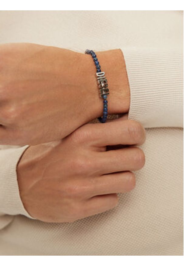 Diesel Bransoletka Blue Agate Beaded Bracelet DX1544040 Niebieski. Kolor: niebieski