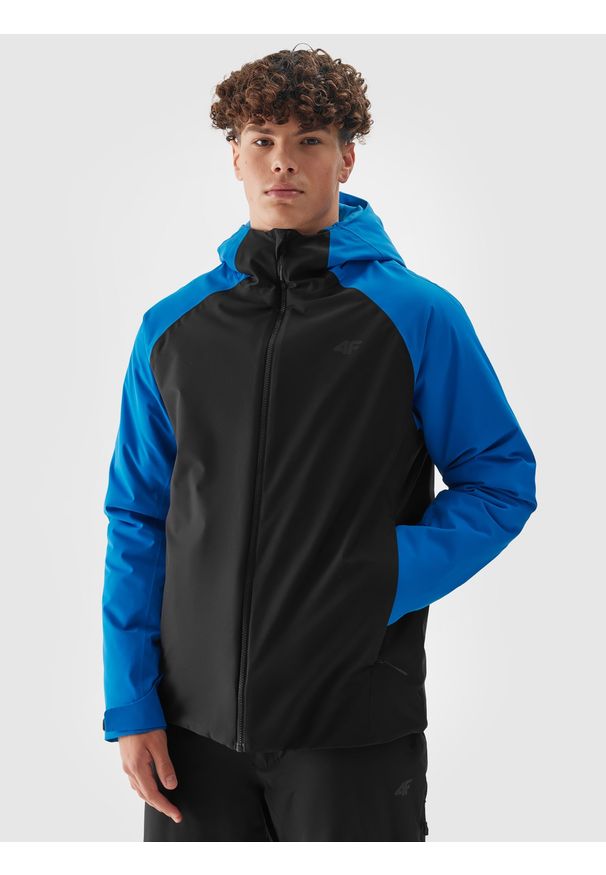 4f - Kurtka narciarska membrana 5000 męska. Kolor: niebieski. Materiał: materiał, tkanina, poliester. Wzór: gładki. Sezon: zima. Sport: narciarstwo