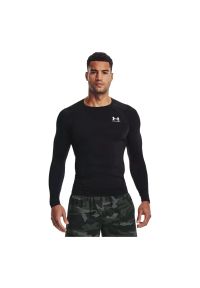 Koszulka męska treningowa Under Armour HeatGear Armour LongSleeve (1361524-001). Kolor: czarny. Materiał: elastan, tkanina, poliester, materiał. Długość rękawa: długi rękaw. Długość: długie. Sport: fitness