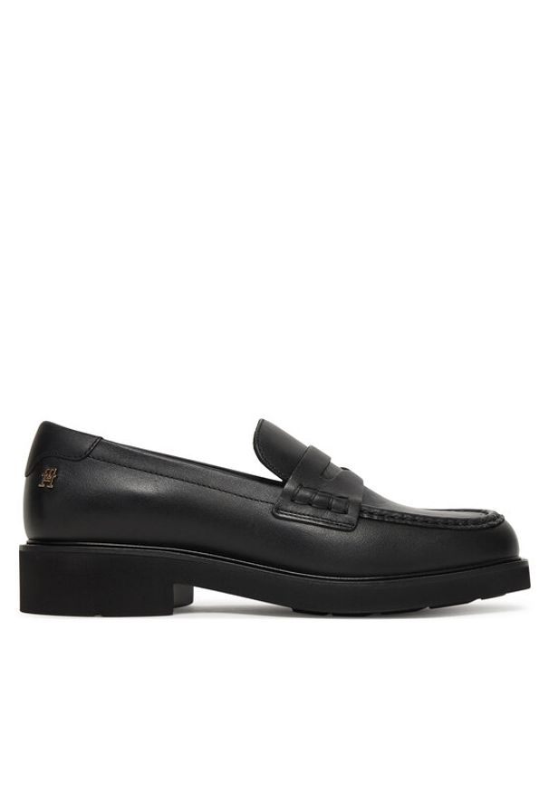TOMMY HILFIGER - Tommy Hilfiger Loafersy Elettra Penny Leather FW0FW09360 Czarny. Kolor: czarny. Materiał: skóra