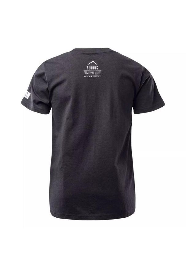 Elbrus - T-Shirt Dla Chłopca Z Górą Piker. Kolor: czarny. Sport: turystyka piesza