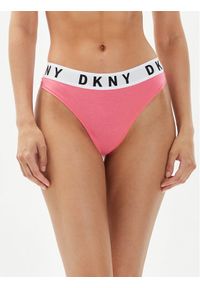 DKNY Stringi DK4529 Różowy. Kolor: różowy. Materiał: bawełna