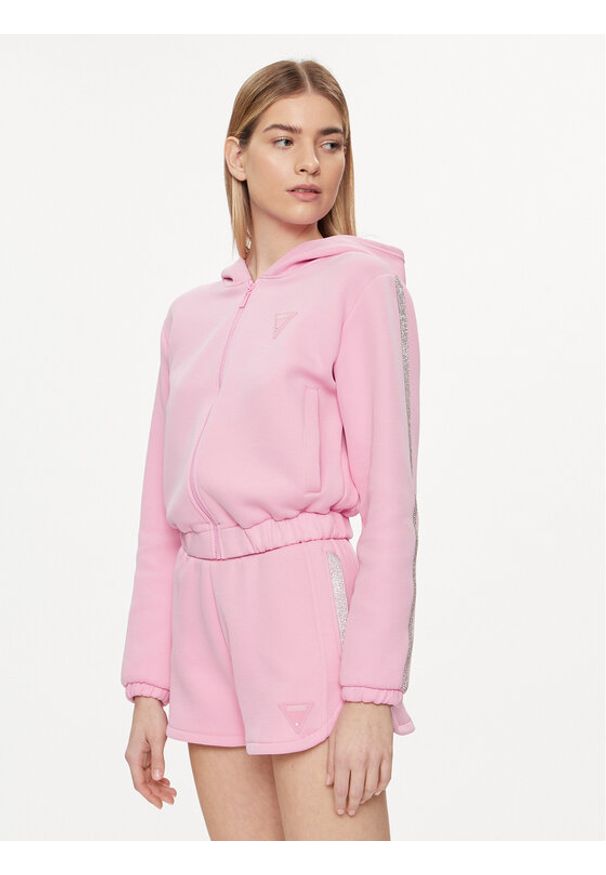 Guess Bluza Kiara V4GQ15 FL04P Różowy Regular Fit. Kolor: różowy. Materiał: bawełna, syntetyk