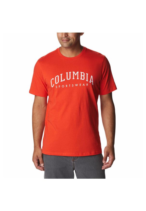 columbia - Koszulka Męska Columbia Rockaway River Graphic SS T-Shirt. Kolor: czerwony