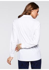 bonprix - Długa bluzka ze stretchem. Kolor: biały. Długość: długie #1