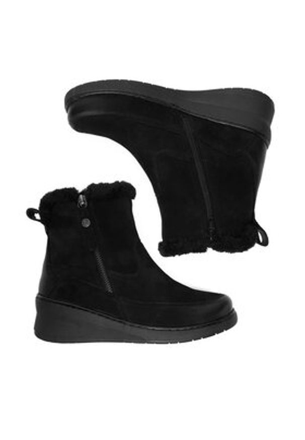 Go Soft Botki CEO-WI23-NUREN-01 Czarny. Kolor: czarny. Materiał: nubuk, skóra