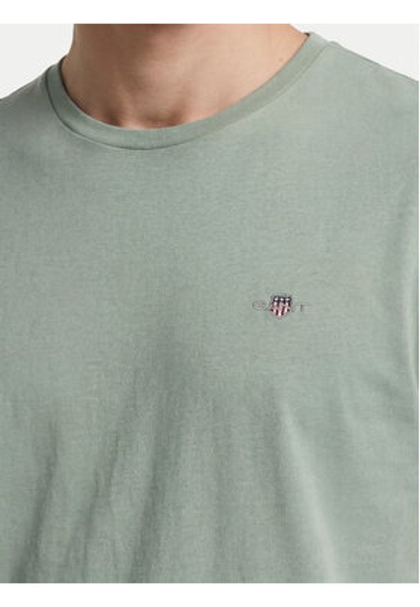 GANT - Gant T-Shirt Shield 2003184 Zielony jasny Regular Fit. Kolor: zielony. Materiał: bawełna