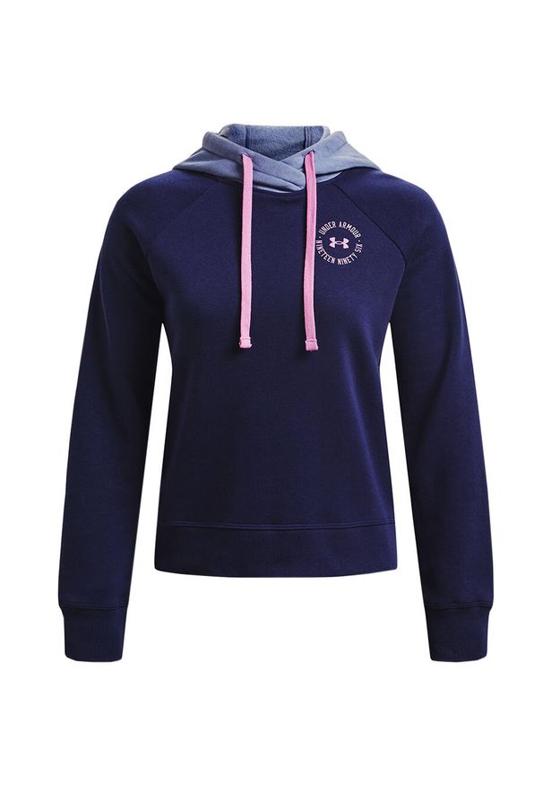 Bluza damska Under Armour Rival Fleece CB Hoodie. Kolor: różowy, niebieski, wielokolorowy. Sport: bieganie