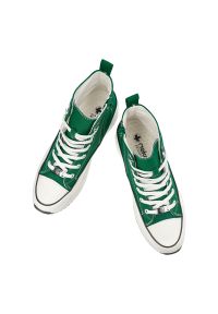 Zielone Sneakersy Rieker Modne Obuwie Damskie. Okazja: na co dzień, na spacer. Kolor: zielony. Materiał: materiał. Sezon: lato. Sport: turystyka piesza #4