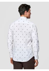 Pako Lorente - PAKO LORENTE - Biała koszula męska w wiśnie. Okazja: na co dzień. Kolor: biały. Materiał: elastan, bawełna. Długość rękawa: długi rękaw. Długość: długie. Styl: casual #6