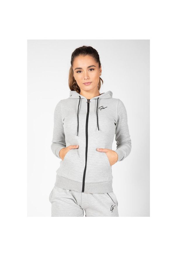 GORILLA WEAR - Pixley Bluza z kapturem zapinana na suwak - Szary. Typ kołnierza: kaptur. Kolor: szary. Sport: fitness