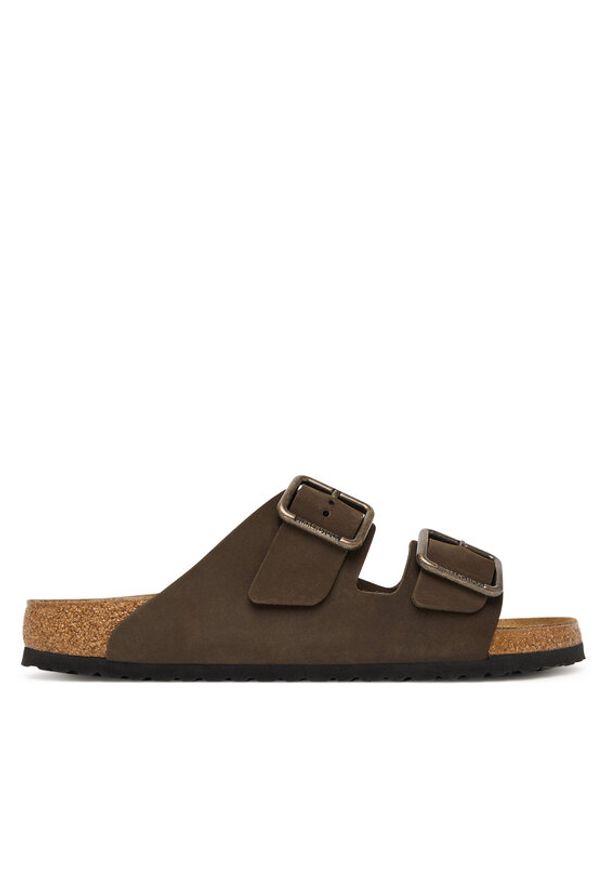Birkenstock Klapki Arizona Wire Buckle 1032761 Beżowy ciemny. Kolor: beżowy. Materiał: nubuk, skóra